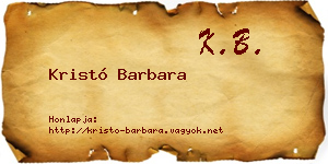 Kristó Barbara névjegykártya