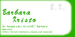 barbara kristo business card